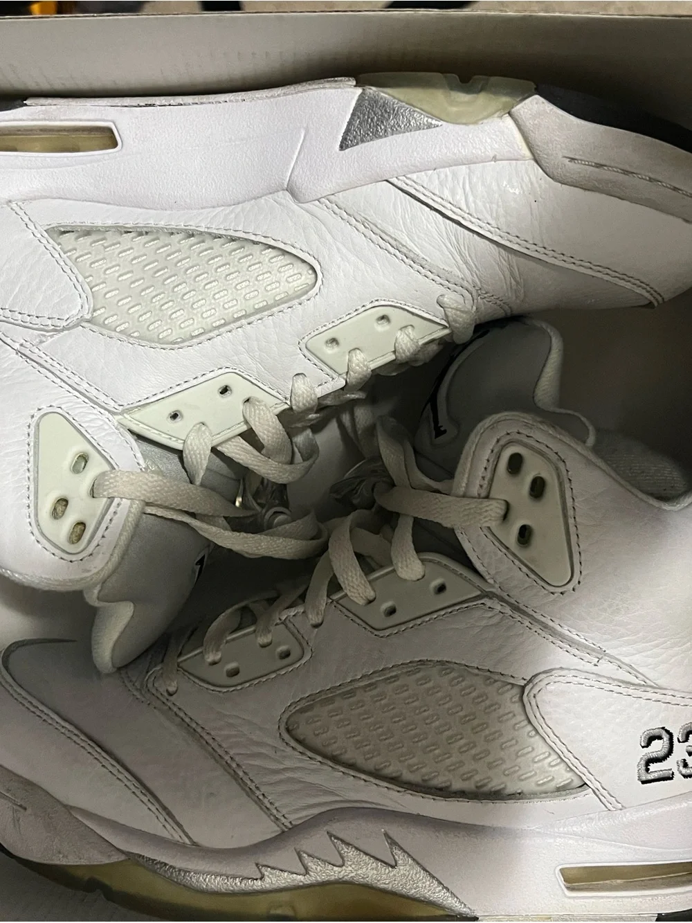 Jordan White Leather Basketball Sneakers